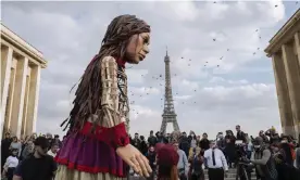  ?? The Little Amal show in Paris. Photograph: Rafael Yaghobzade­h/AP ??