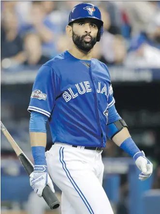  ?? FILES ?? Depending on his salary demands, Jose Bautista may have played has last game for the Jays.