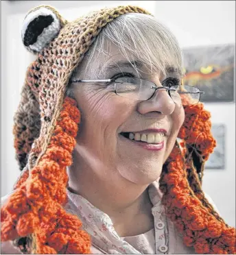  ?? SARA ERICSSON/SALTWIRE NETWORK ?? All it takes is some yarn and a vision for Kentville crafter Stella Middleton to bring her crocheted hats to life. She says the hobby has also helped her mental health.