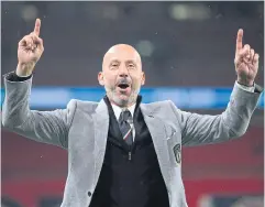  ?? AFP ?? Gianluca Vialli celebrates after Italy won the Euro 2020 title in 2021.