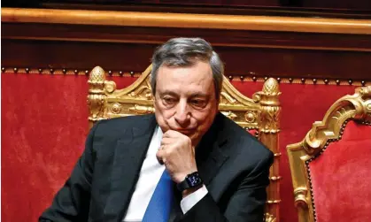  ?? Photograph: Andreas Solaro/AFP/Getty Images ?? ‘Mario Draghi’s premature departure as Italy’s prime minister threatens to resurrect the debt demons of the past, along with some others for good measure.’