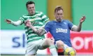  ?? Photograph: Ian MacNicol/Getty Images ?? Celtic in action against Rangers in this season’s Scottish Premiershi­p.
