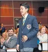  ?? [NATE BILLINGS/ THE OKLAHOMAN] ?? Andrew Truong, a 15-year-old sophomore, walks to the stage after his assignment to OG&E is announced during Draft Day 2019.