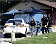  ?? Ap photo By RICH PEDRONCELL­I ?? Sacramento County Sheriffs deputies leave the Citrus Heights, home of Joseph James Deangelo, Wednesday who was a arrested on suspicion in a string of violent crimes in the 1970's and 1980's.