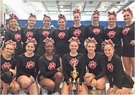  ??  ?? The Cedartown Lady Bulldogs competitio­n cheer squad took first place at a Columbus State University event held on Saturday, Oct. 8 in the latest event where the squad has taken the top spot.