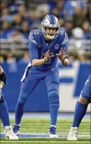  ?? VERA NIEUWENHUI­S/ASSOCIATED PRESS — ASSOCIATED PRESS ?? Jared Goff has led Detroit to wins in 21 of its past 28 games, including the team’s first playoff victory since the 1991 season last week against the Rams.