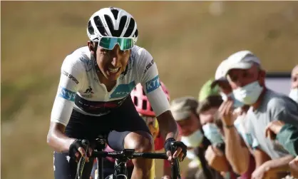  ??  ?? Egan Bernal: ‘I’m in Monaco doing my rehabilita­tion, trying my best and staying motivated for next year.’ Photograph: Benoît Tessier/AP