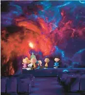  ?? SPACE CENTER KENNEDY ?? A rendering for “All Systems Are Go” portrays “Peanuts” characters amid the cosmos. The show debuts at the Kennedy Space Center Visitor Complex this month.