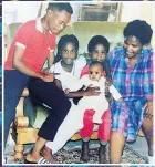  ??  ?? EARLY DAYS Oti, centre, with sisters Motsi and Phemelo and their parents