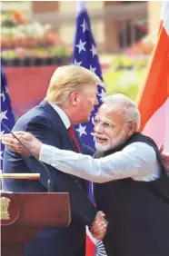  ?? PHOTO: SANJAY K SHARMA ?? Trump said it was “up to India to deal with” the reported violence against Muslims in Delhi