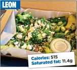  ??  ?? LEON Calories: 515 Saturated fat: 11.4g