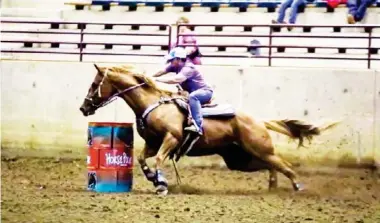  ??  ?? Wendy Warren, high money winner from the last Beck Farms Barrel Racing event at the Mississipp­i Horse Park on the weekend of October 10-11, 2020. (Submitted photo)