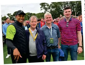  ?? ?? Top of his game: Declan Hannon in 2020 and (left) with Tiger Woods, JP McManus and John Kiely