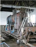  ?? MICHAEL DENHOLM ?? 69023: In a scene reminiscen­t of Stooperdal­e boiler shop at nearby Darlington Works, the boiler of the North Eastern Locomotive Preservati­on Group’s ‘J72’ 0‑6‑0T sits on a ‘Weltrol’ wagon at Darlington Hopetown Works on September 15, awaiting inspection after being lifted from the engine’s frames.