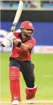  ?? Virendra Saklani/Gulf News ?? Hong Kong opener Anshuman Rath in action against India on Tuesday.