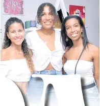  ??  ?? It was a chic denim-andwhite theme for friends (from left) Tara Armour, Simone Green and Shara Morris, who spent a wonderful girls’ day out at the pop-up shop.