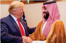  ??  ?? Support: Mr Trump with Crown Prince Mohammed