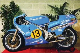  ??  ?? Franco Uncini’s Suzuki RG500 XR40 was the last championsh­ipwinning Suzuki of the 1980s