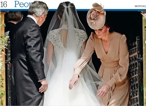  ?? FOTOS: GETTY ?? Die Queen soll sich vor einem erneuten Po-Skandal gefürchtet haben. Kate verhindert­e das an Pippas Hochzeit persönlich.