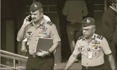  ?? PTI ?? Deputy Chief of Air Staff Air Marshal V R Chaudhari and Air Marshal Anil Khosla (R) leave the Supreme Court after a hearing on the Rafale deal, in New Delhi, Nov 14