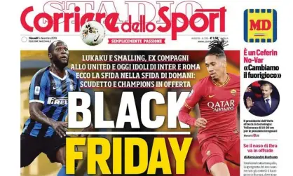  ??  ?? Thursday’s Corriere dello Sport front page.