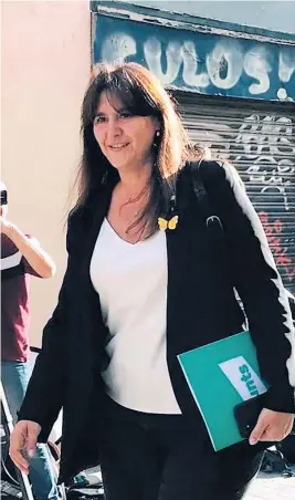  ?? EFE ?? La presidenta de Junts, Laura Borràs, en la sede del partido