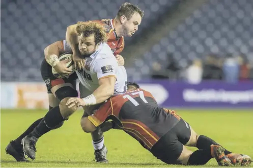  ??  ?? 0 Edinburgh’s Pierre Schoeman in action against Southern Kings, who have announced they won’t play any rugby for the rest of the year.