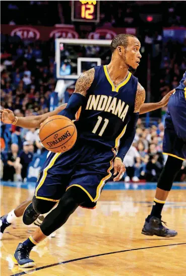  ?? SISNEY, THE OKLAHOMAN] ?? Indiana’s Monta Ellis, shown here in 2016, was suspended five games for violating the NBA’s drug policy. [PHOTO BY STEVE