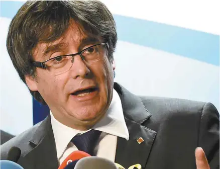  ?? JOHN THYS AGENCE FRANCE-PRESSE ?? Carles Puigdemont a l’intention de diriger la Catalogne via Skype, une idée qui est loin de faire l’unanimité.