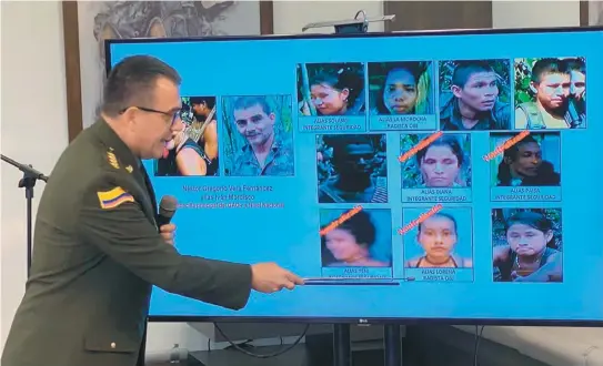  ?? / Policía ?? El general Jorge Luis Vargas explicó la operación contra “Iván Mordisco”, en elque murió su anillo de seguridad y su pareja.