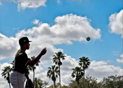  ?? Matt Freed/Post-Gazette ?? Pirates third baseman Ke’Bryan Hayes works out at spring training on Monday at Pirate City in Bradenton, Fla.