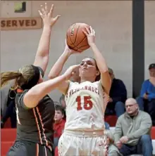  ?? Matt Freed/Post-Gazette ?? In her final season of basketball, Neshannock's Bella Burrelli is averaging 18.2 points, 10.5 rebounds, 4 steals, 3 blocks and 3 assists per game.