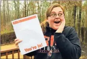  ?? Contribute­d photo by Katherine Kennedy ?? Ashley Kennedy, a GSD senior, shows off her acceptance letter from the National Technical Institute for the Deaf in New York.