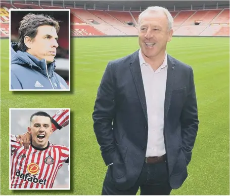  ??  ?? Sunderland legend Kevin Ball, main picture. Inset: Sunderland’s Chris Coleman and George Honeyman.