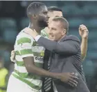  ??  ?? 0 Rodgers with Edouard at full-time.