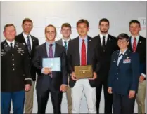  ?? PHOTO PROVIDED ?? Five Saratoga Springs High School seniors who are going to U.S. military service academies were recognized during the school’s recent Awards Program, with their military advisors.