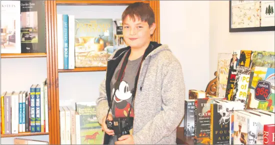  ?? PHOTO BY STEVE BLAKE ?? Thirteen-year-old Ben Mcauley will be the Knowlton Literary Festival’s official photograph­er.