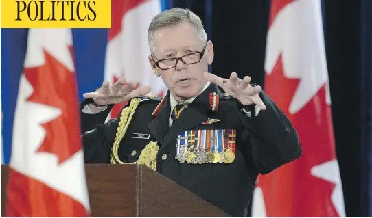  ?? ADRIAN WYLD / THE CANADIAN PRESS ?? Chief of Defence Staff Gen. Jonathan Vance defended the Liberal government’s classifica­tion of Canada’s new role in Iraq as a non- combat mission at a major defence conference on Friday, but acknowledg­ed troops would be operating in a theatre of war....