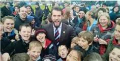  ??  ?? Star-studded: Superman actor and Jerseyman Henry Cavill is one of the Reds biggest supporters