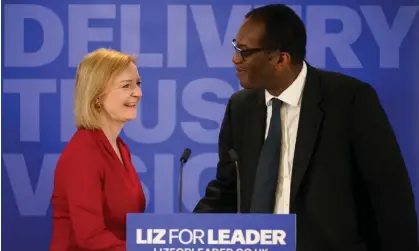  ?? Photograph: Leon Neal/Getty Images ?? ‘The message from Liz Truss and Kwasi Kwarteng to those querying where the money is coming from is that everything will work out well in the end.’