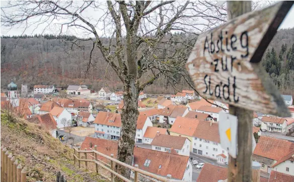  ?? FOTO: ANNA ERNST ?? Überschaub­ar, aber wieder im Kommen: Blick auf Hettingen vom Schloss aus.