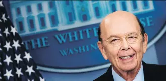  ?? BRENDAN SMIALOWSKI/AFP/GETTY IMAGES ?? Comments by U.S. Secretary of Commerce Wilbur Ross indicate the U.S. may look for Mexico and Canada to replicate concession­s made in the TPP negotiatio­ns in any NAFTA talks.