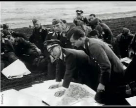  ??  ?? RIGHT A briefing of a Luftwaffe unit. The Luftwaffe was key to the German success in the initial stages of the battle