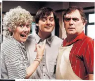  ??  ?? MEMORIES Liz, Nigel and Bill Tarmey as Corrie’s Jack, Terry and Vera Duckworth