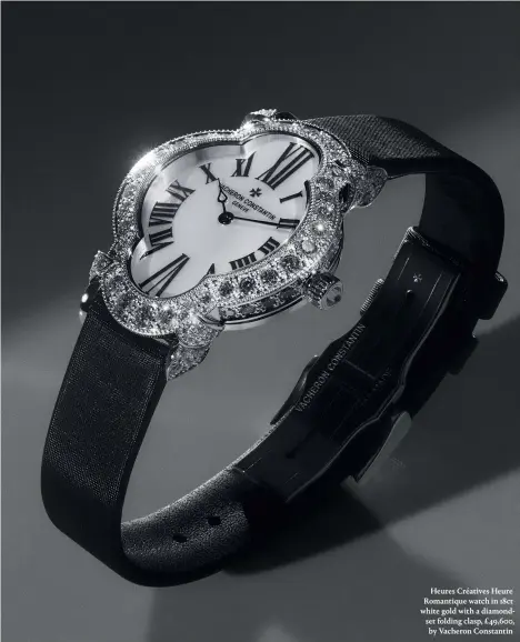  ?? PHOTOGRAPH­Y: JOSH DAVID PAYNE WRITER: HANNAH SILVER ?? Heures Créatives Heure Romantique watch in 18ct white gold with a diamondset folding clasp, £49,600, by Vacheron Constantin