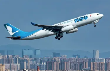  ?? ?? A cargo flight of Türkiye takes off from the Shuangliu Internatio­nal Airport in Chengdu, Sichuan Province, on May 1, 2022.