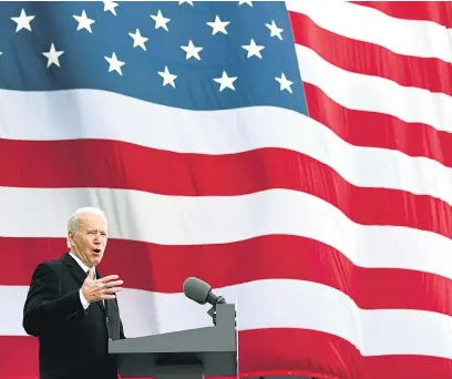  ?? AFP ?? Joe Biden se convertirá hoy en el presidente número 46 de Estados Unidos en una ceremonia sin precedente­s.