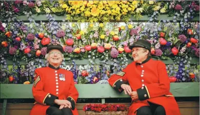  ?? XINHUA ?? Visitors enjoy a display at the RHS Chelsea Flower Show in London on Monday. The annual event is Britain’s most prestigiou­s flower show, a celebratio­n of the genteel world of gardening.