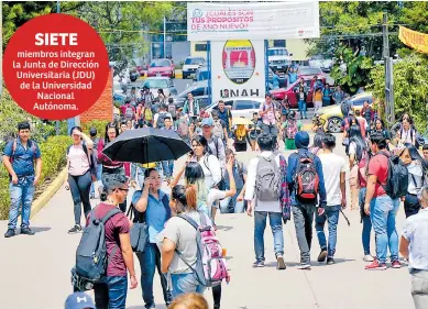  ??  ?? SITUACIÓN. Los estudiante­s siguen sin representa­ción en el Consejo Universita­rio de la Unah.