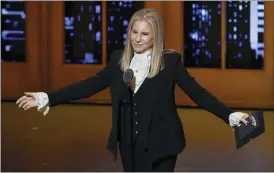  ??  ?? Barbra Streisand presents the award for best musical at the Tony Awards in New York on June 12, 2016.